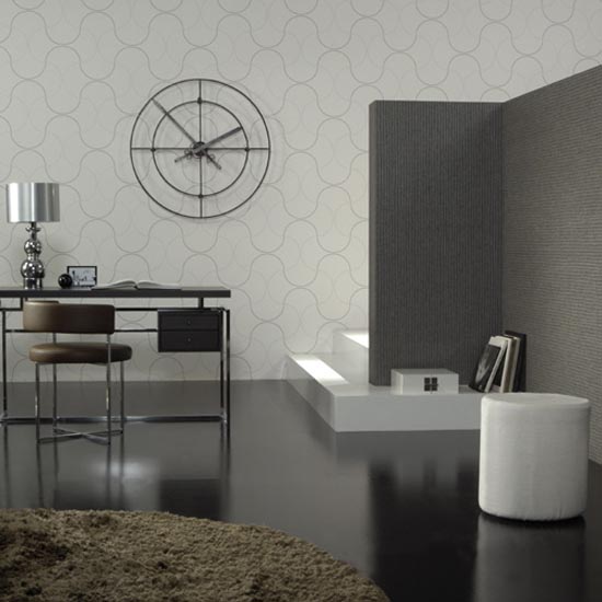 Grey-floral-wallpaper-for-decorating-room